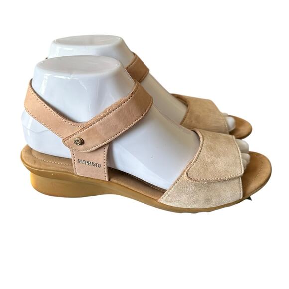 Mephisto Pattie Velcro Sandals Neutral Boho Summer Coastal Mermaid Seashell 7 - Picture 3 of 11